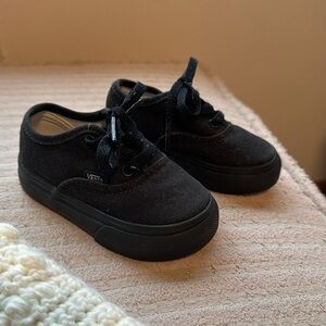 The Authentic black toddler vans sneakers size 4